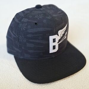 Black Beware Of The Humans Snapback Hat with White 'B' Wing Patch